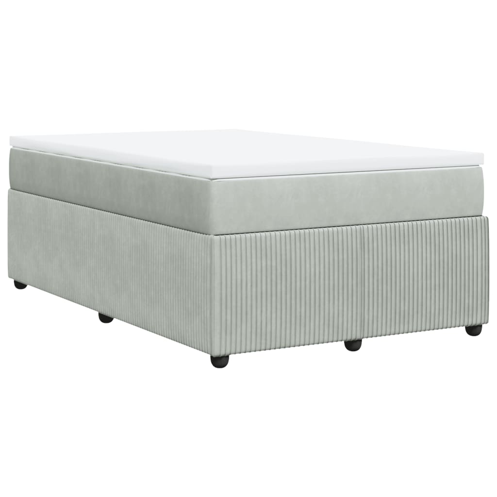 Cama boxspring com colchão 120x190 cm veludo cinzento-claro