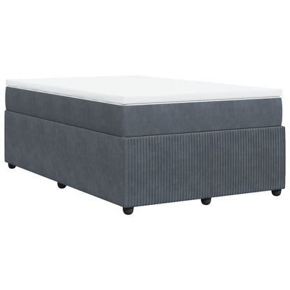 Cama boxspring com colchão 120x190 cm veludo cinzento-escuro