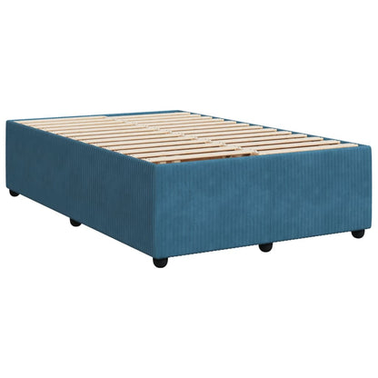 Cama boxspring com colchão 120x190 cm veludo azul-escuro