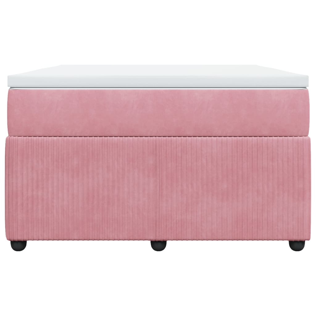 Cama boxspring com colchão 120x190 cm veludo rosa