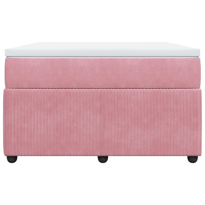 Cama boxspring com colchão 120x190 cm veludo rosa