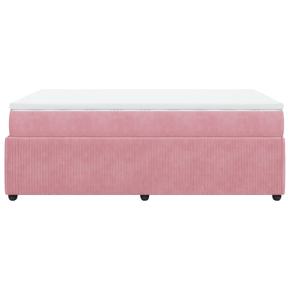 Cama boxspring com colchão 120x190 cm veludo rosa