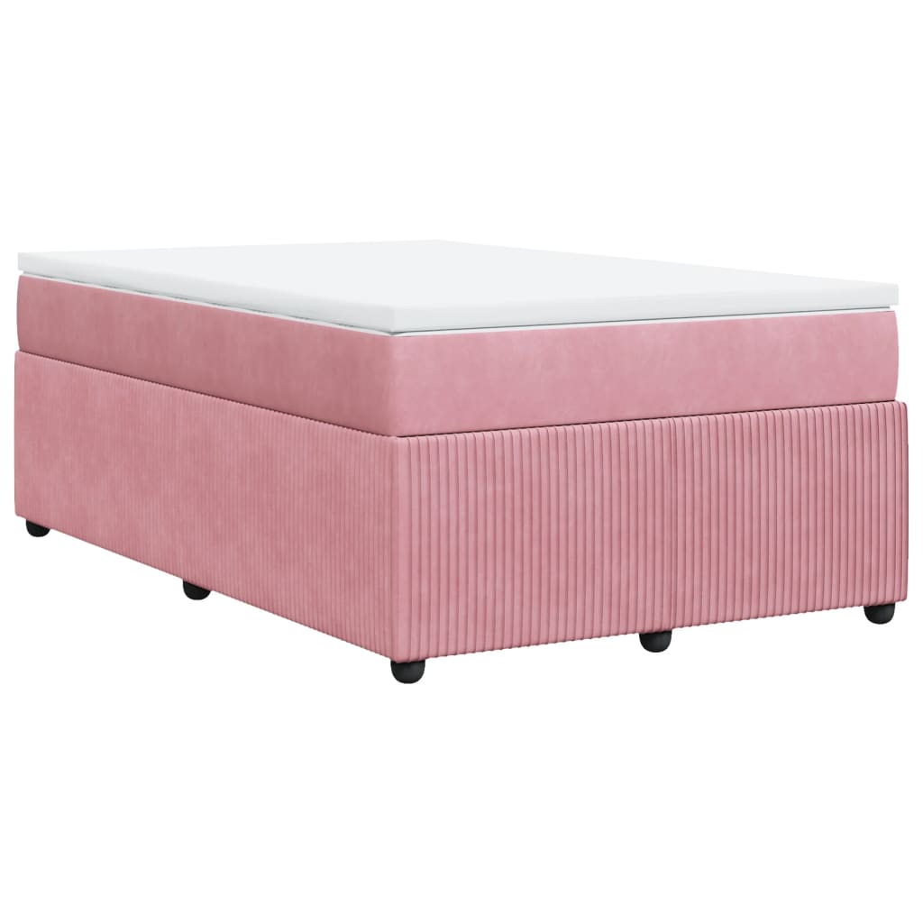 Cama boxspring com colchão 120x190 cm veludo rosa