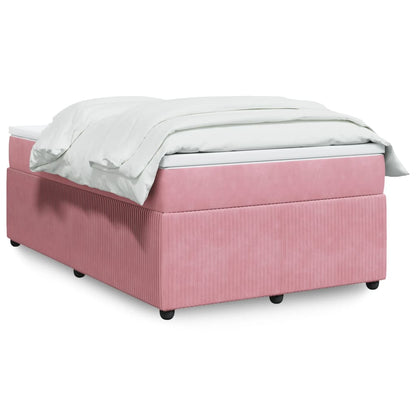 Cama boxspring com colchão 120x190 cm veludo rosa