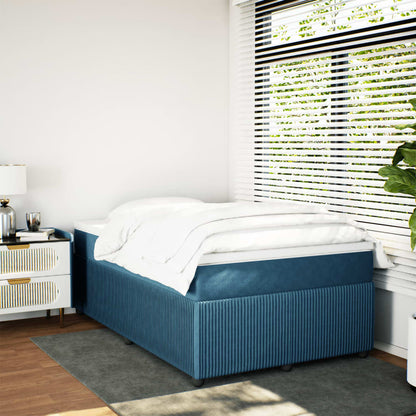 Cama boxspring com colchão 120x200 cm veludo azul-escuro