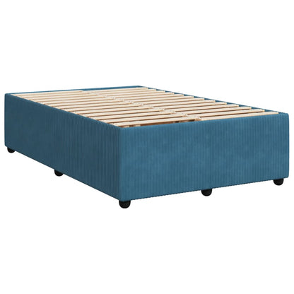 Cama boxspring com colchão 120x200 cm veludo azul-escuro