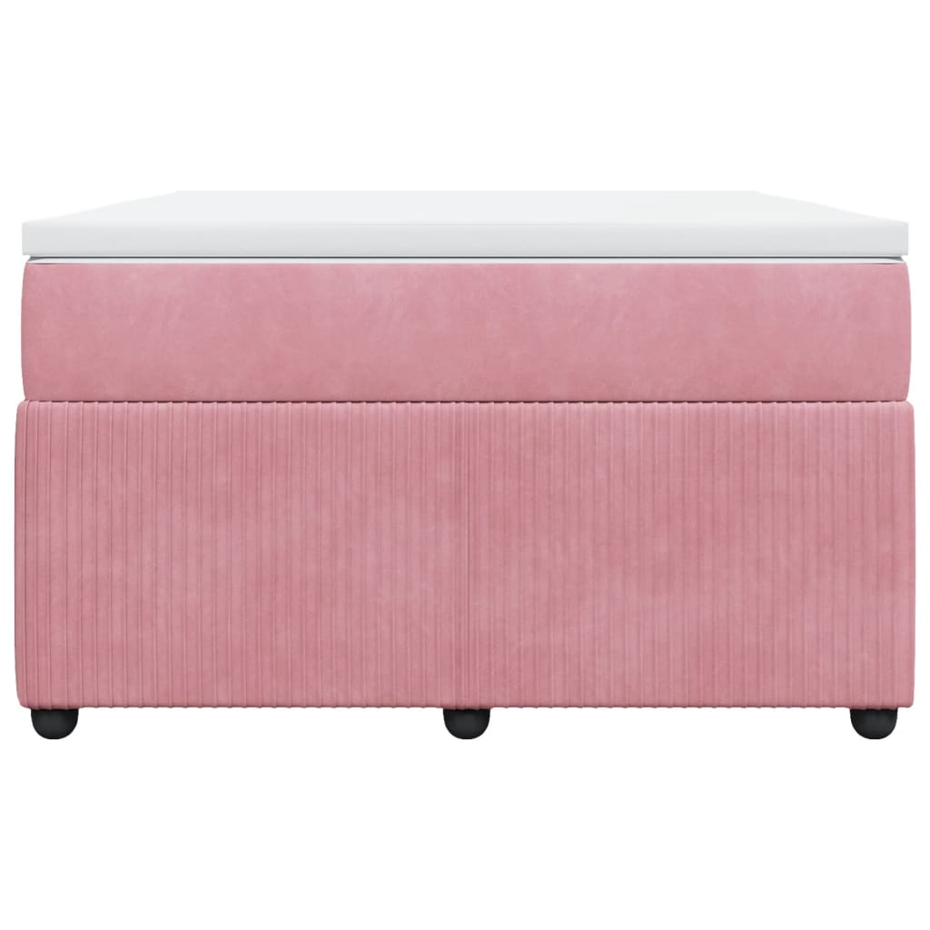 Cama boxspring com colchão 120x200 cm veludo rosa