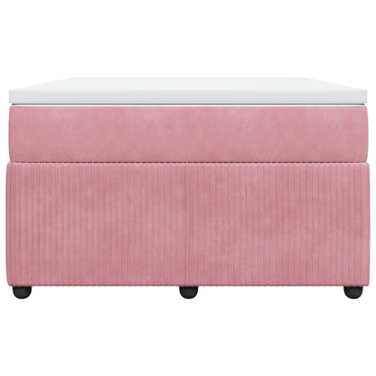 Cama boxspring com colchão 120x200 cm veludo rosa