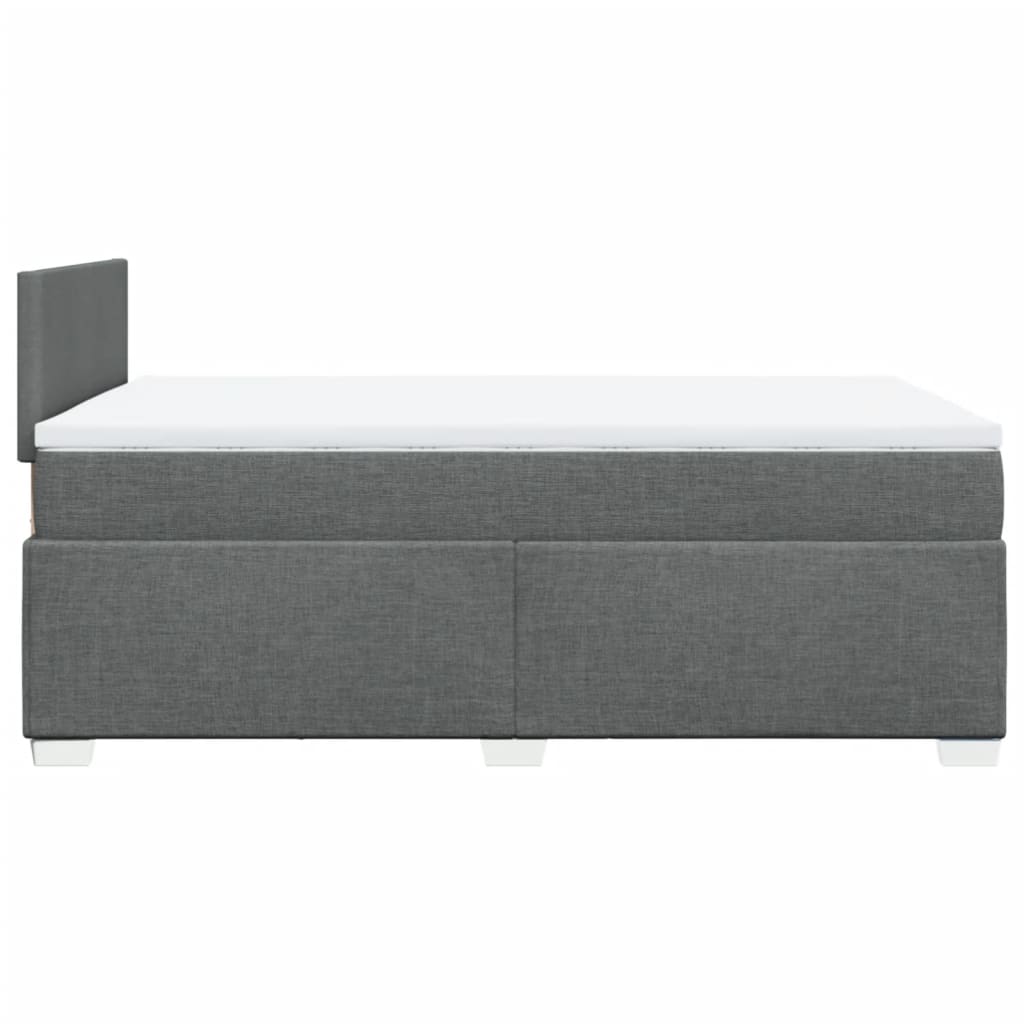 Cama boxspring com colchão 120x190 cm tecido cinzento-escuro