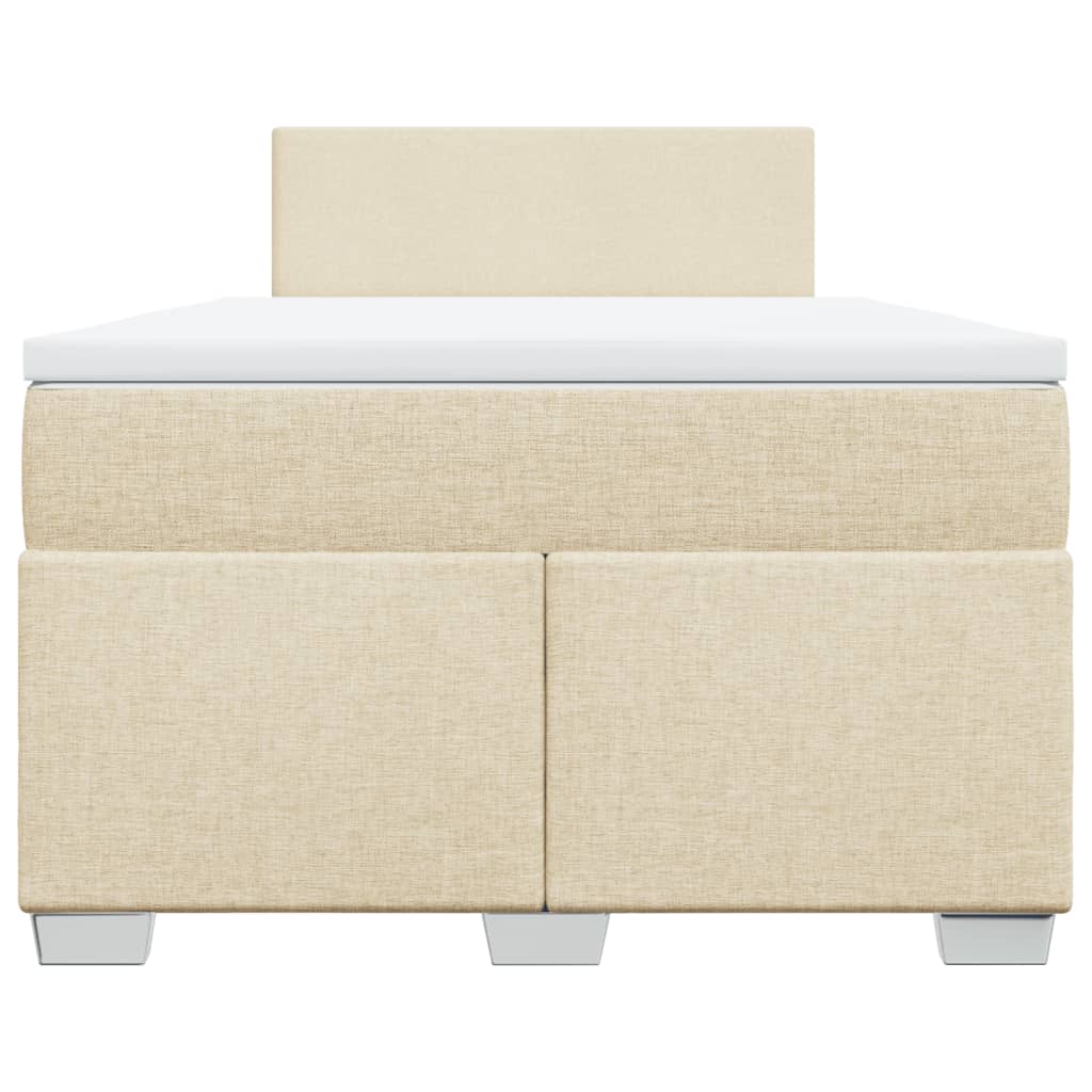 Cama boxspring com colchão 120x190 cm tecido cor creme