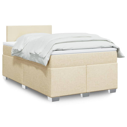 Cama boxspring com colchão 120x190 cm tecido cor creme