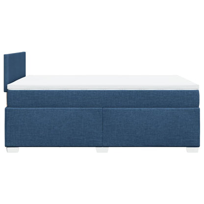 Cama boxspring com colchão 120x190 cm tecido azul