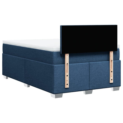 Cama boxspring com colchão 120x190 cm tecido azul