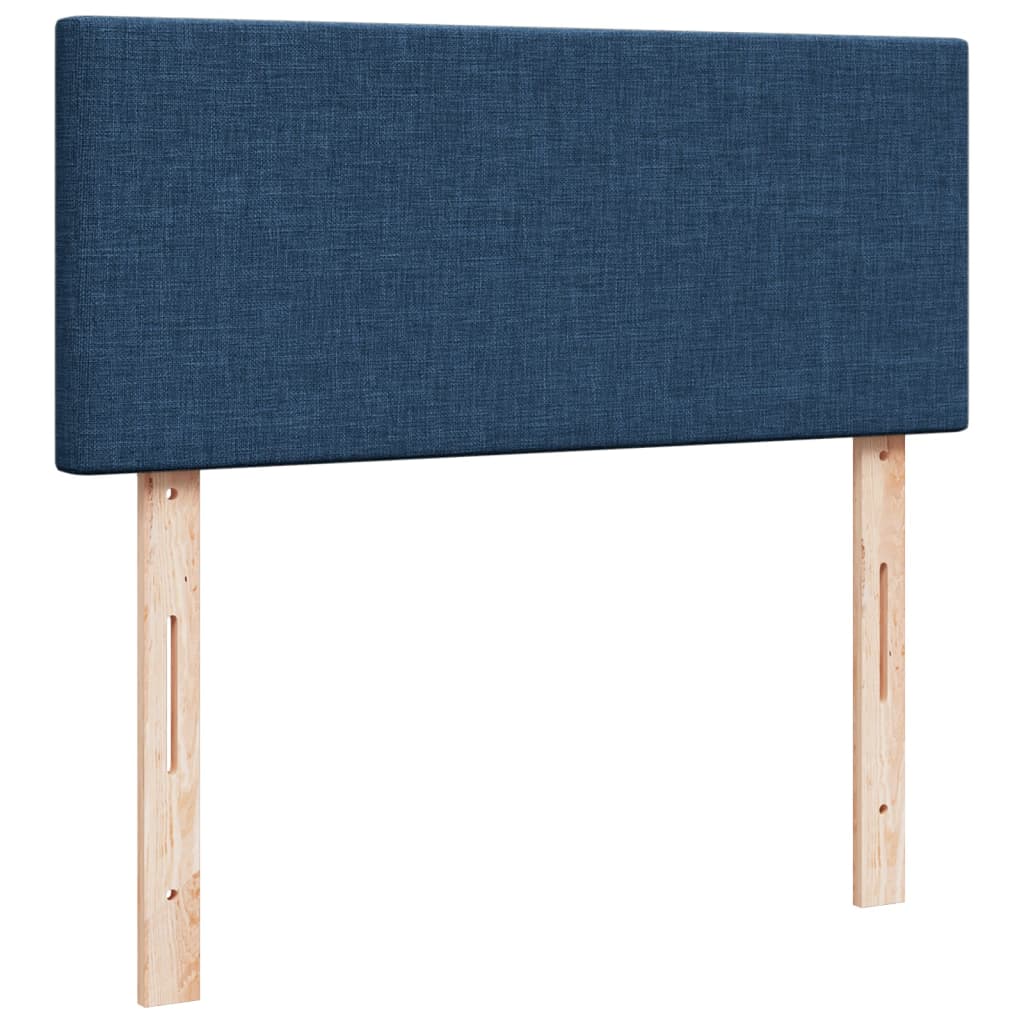 Cama boxspring com colchão 120x190 cm tecido azul