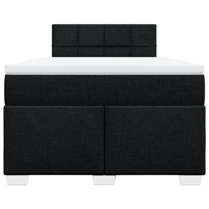 Cama boxspring com colchão 120x190 cm tecido preto