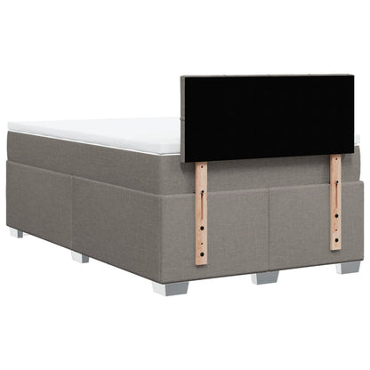 Cama boxspring c/ colchão 120x190cm tecido castanho-acinzentado