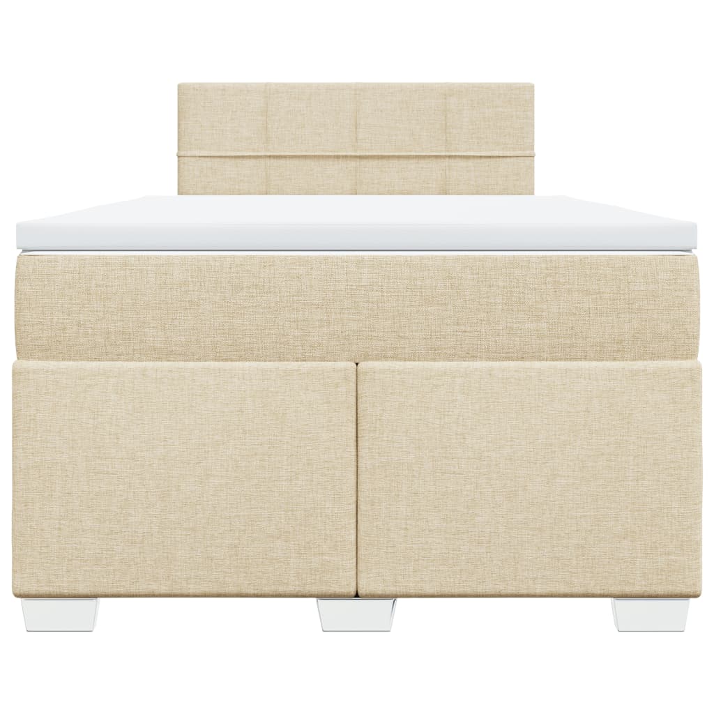 Cama boxspring com colchão 120x190 cm tecido cor creme