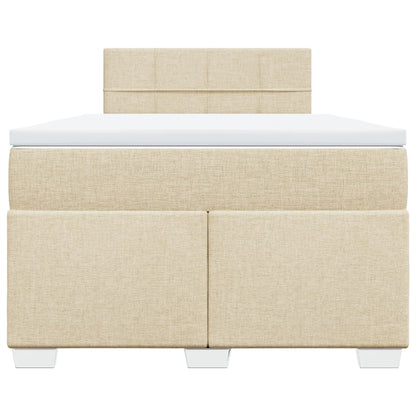 Cama boxspring com colchão 120x190 cm tecido cor creme