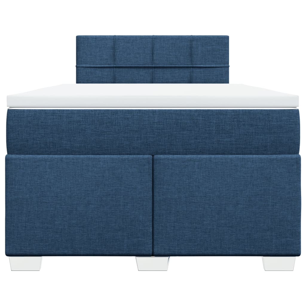 Cama boxspring com colchão 120x190 cm tecido azul