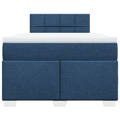 Cama boxspring com colchão 120x190 cm tecido azul