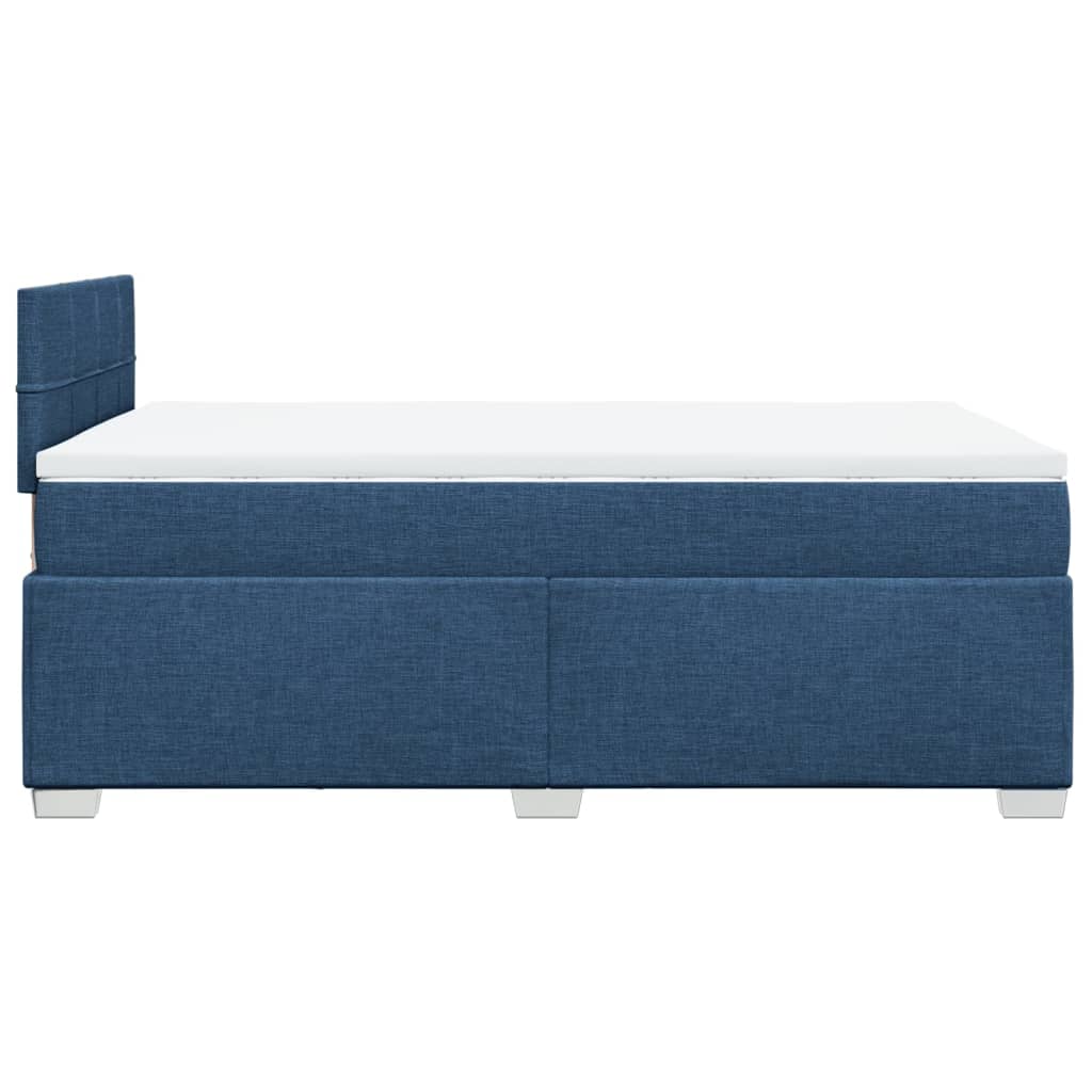 Cama boxspring com colchão 120x190 cm tecido azul