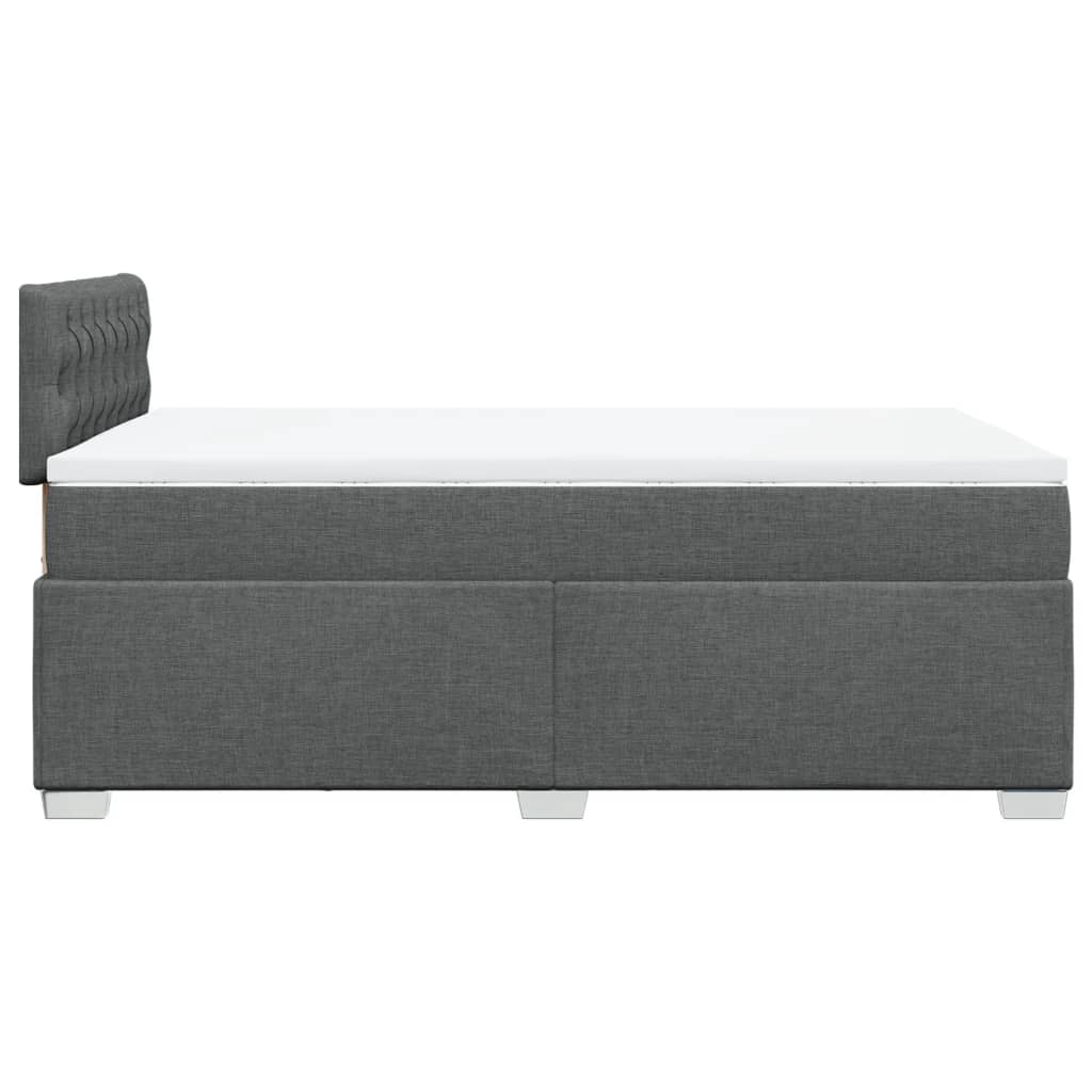 Cama boxspring com colchão 120x190 cm tecido cinzento-escuro