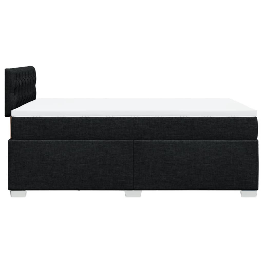 Cama boxspring com colchão 120x190 cm tecido preto