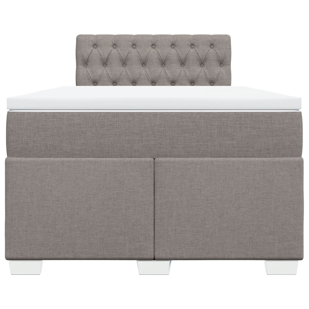 Cama boxspring c/ colchão 120x190cm tecido castanho-acinzentado