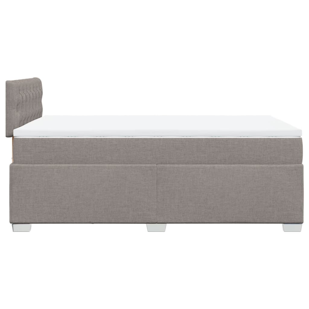 Cama boxspring c/ colchão 120x190cm tecido castanho-acinzentado