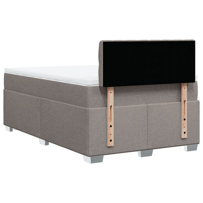 Cama boxspring c/ colchão 120x190cm tecido castanho-acinzentado