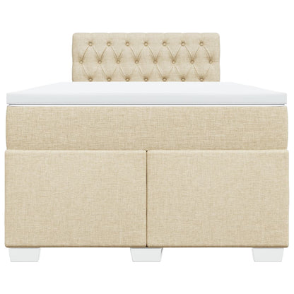 Cama boxspring com colchão 120x190 cm tecido cor creme