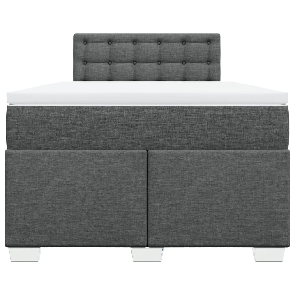 Cama boxspring com colchão 120x190 cm tecido cinzento-escuro