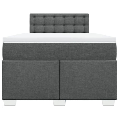 Cama boxspring com colchão 120x190 cm tecido cinzento-escuro