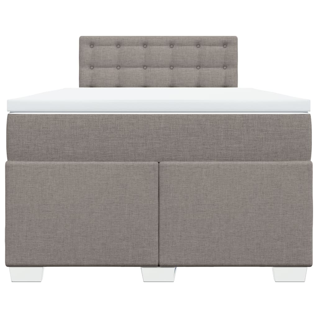 Cama boxspring c/ colchão 120x190cm tecido castanho-acinzentado