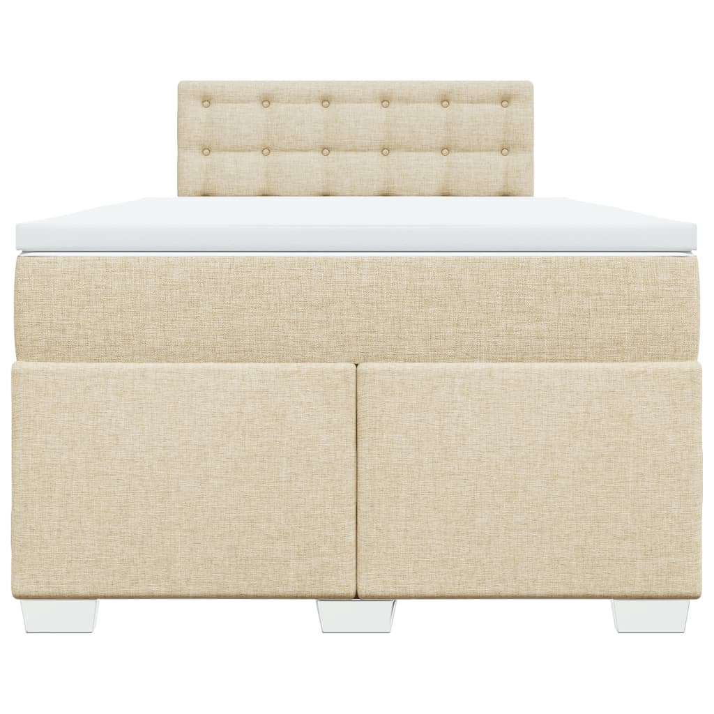 Cama boxspring com colchão 120x190 cm tecido cor creme