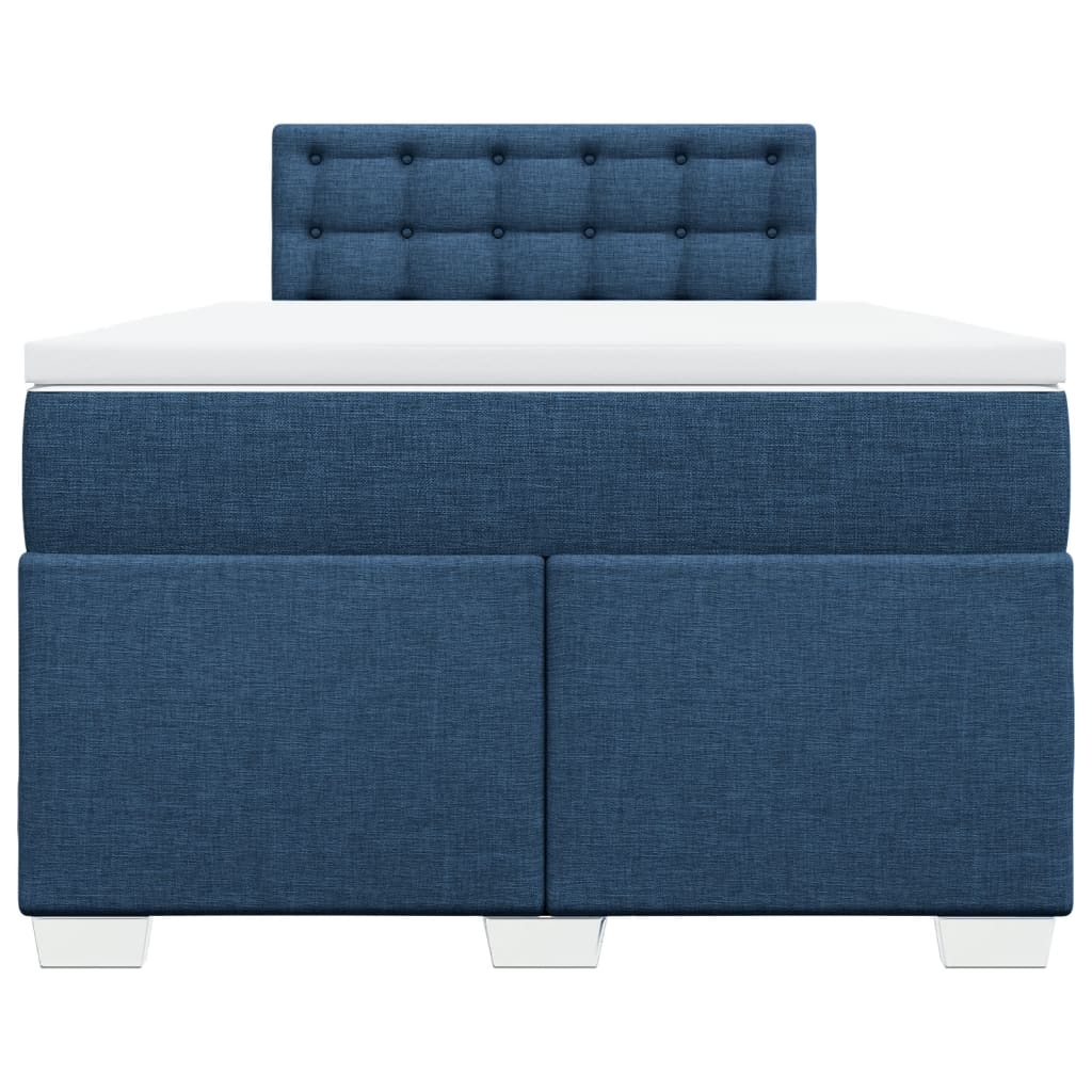 Cama boxspring com colchão 120x190 cm tecido azul