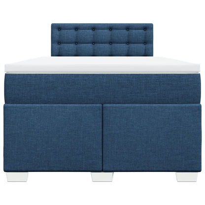 Cama boxspring com colchão 120x190 cm tecido azul