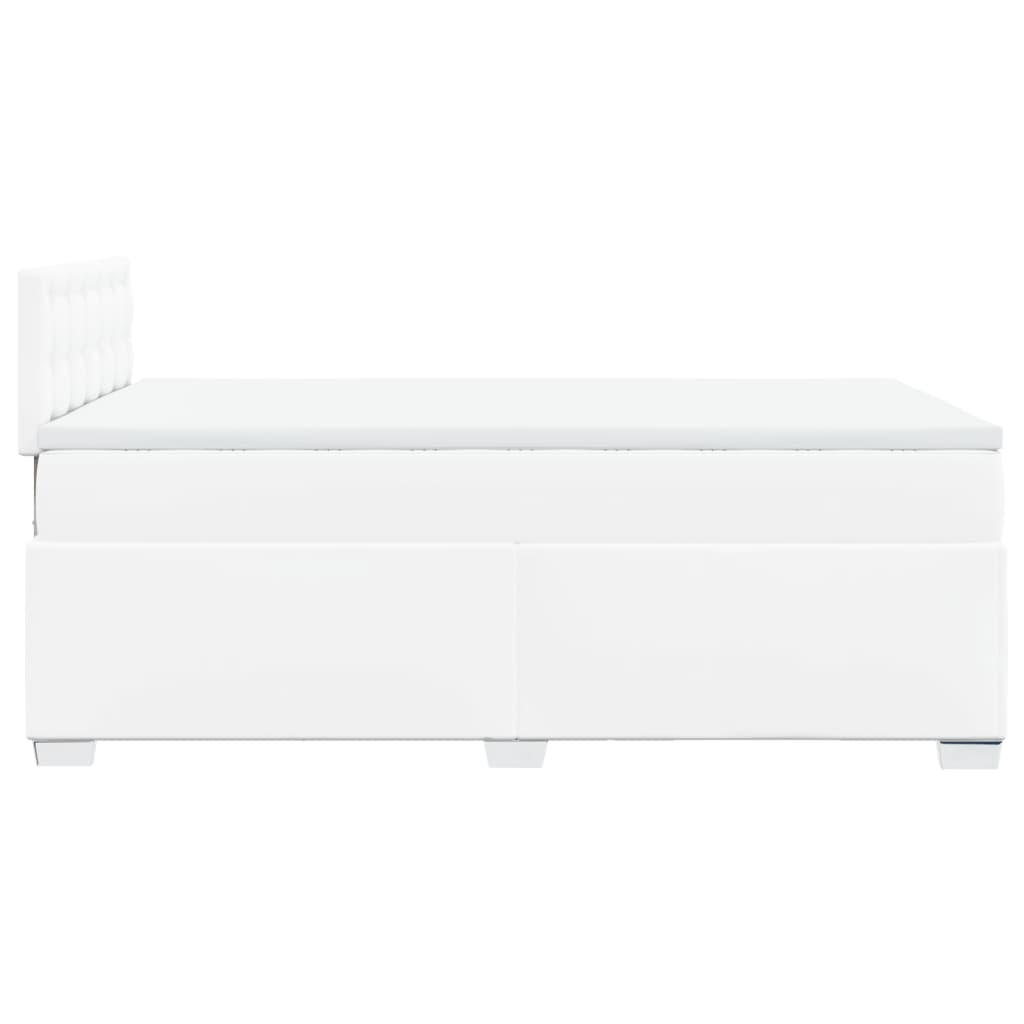 Cama boxspring com colchão 120x190 cm couro artificial branco