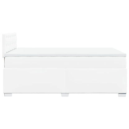 Cama boxspring com colchão 120x190 cm couro artificial branco