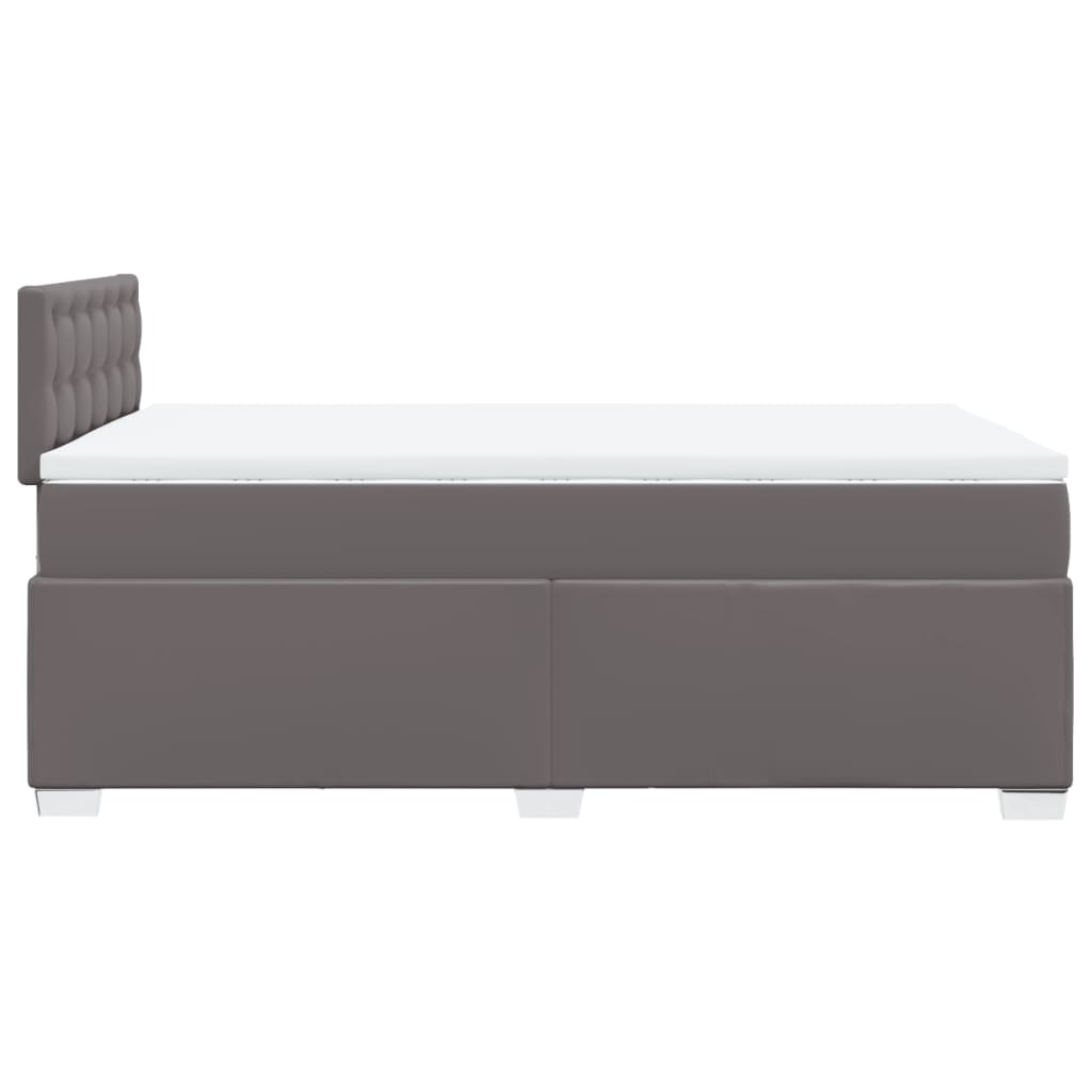 Cama boxspring com colchão 120x190 cm couro artificial cinzento