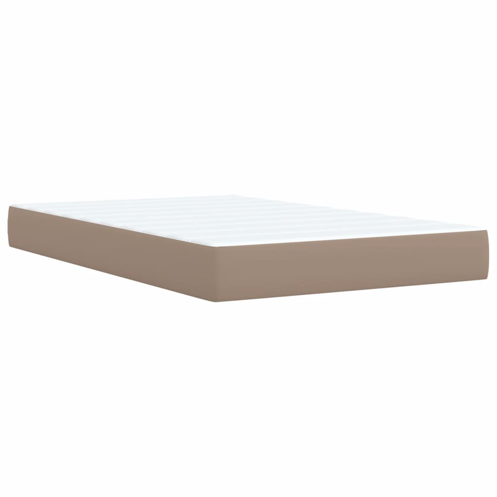 Cama boxspring c/ colchão 120x190cm couro artificial cappuccino