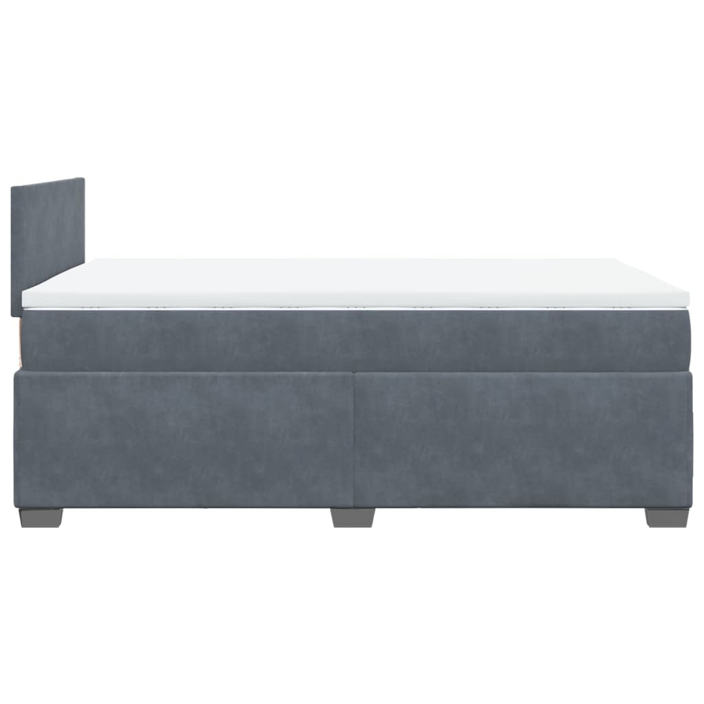 Cama boxspring com colchão 120x190 cm veludo cinzento-escuro