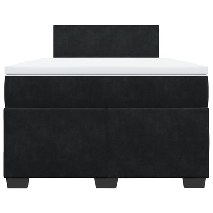 Cama boxspring com colchão 120x190 cm veludo preto