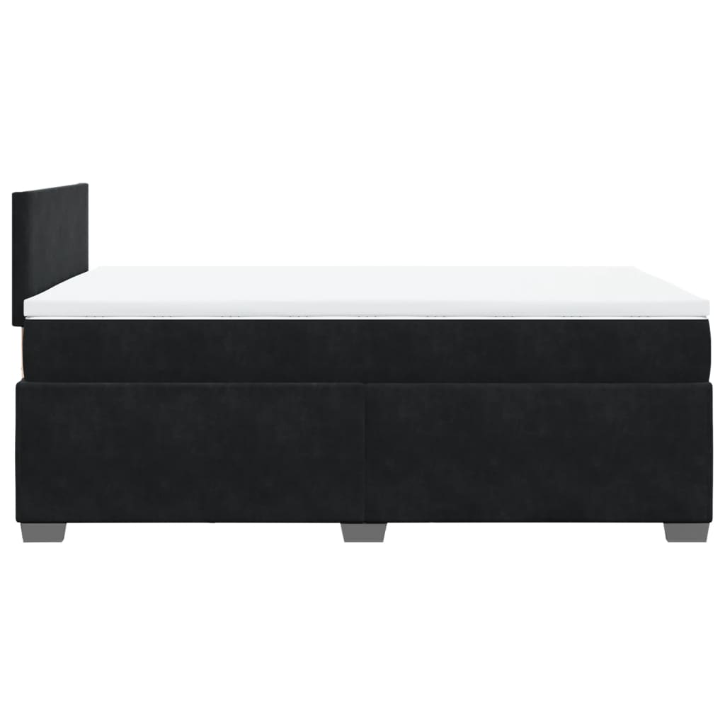 Cama boxspring com colchão 120x190 cm veludo preto