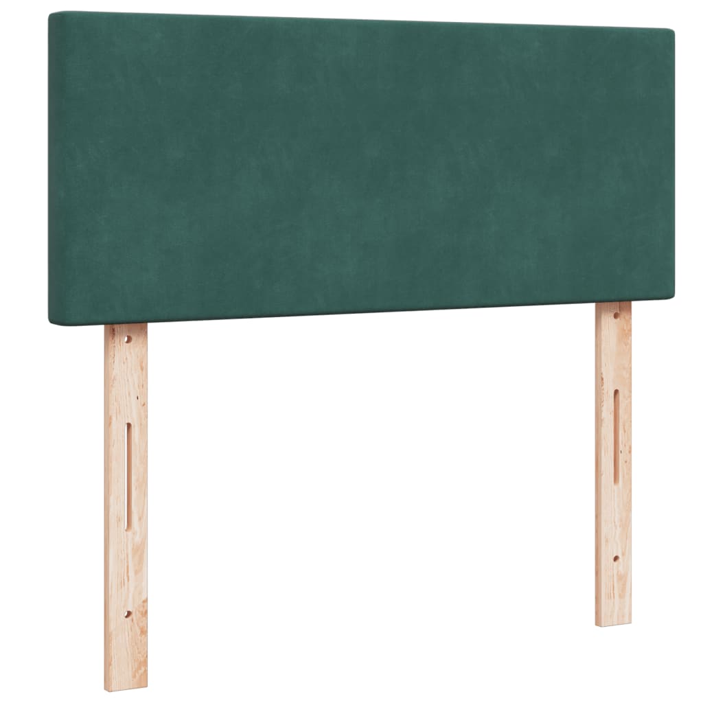 Cama boxspring com colchão 120x190 cm veludo verde-escuro