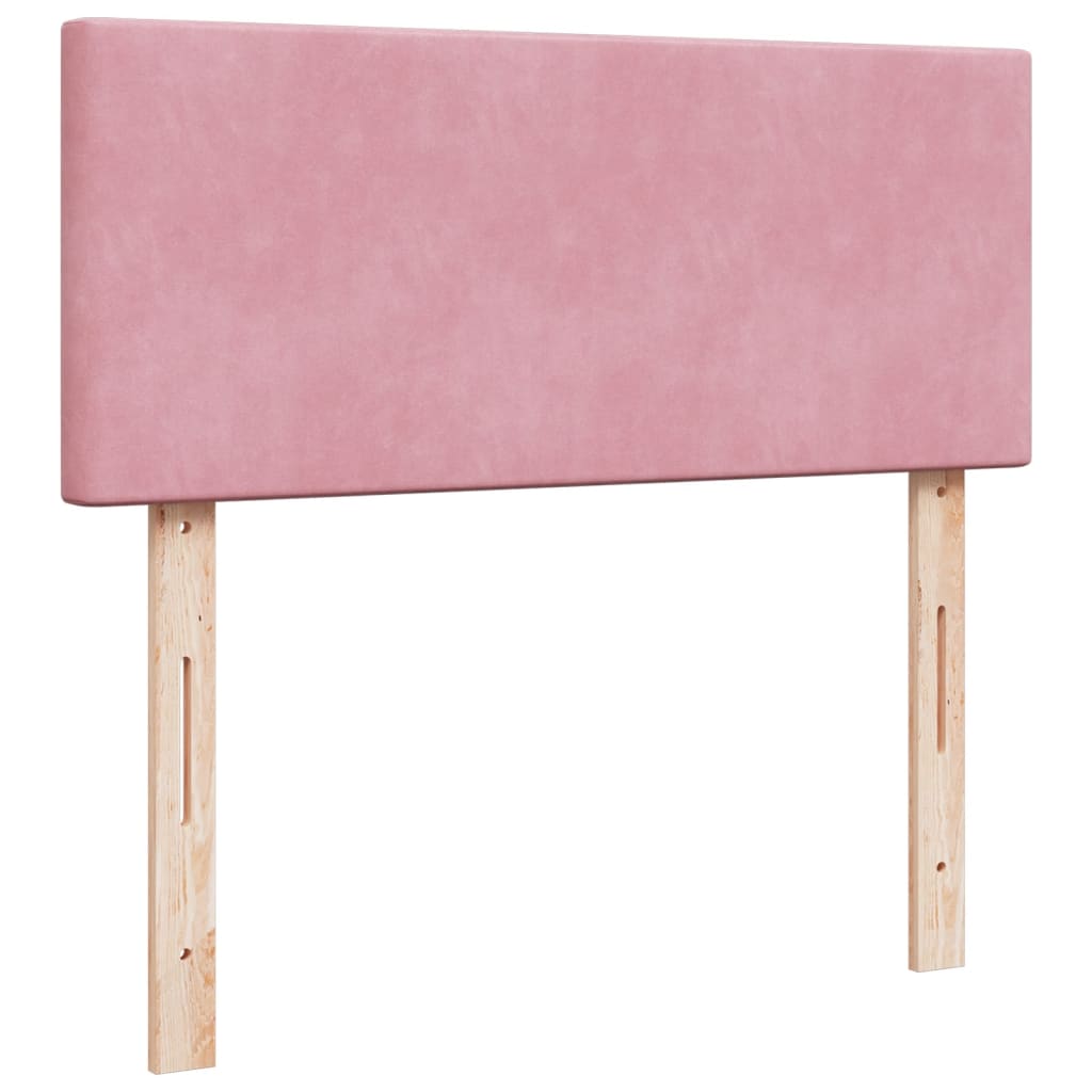 Cama boxspring com colchão 120x190 cm veludo rosa