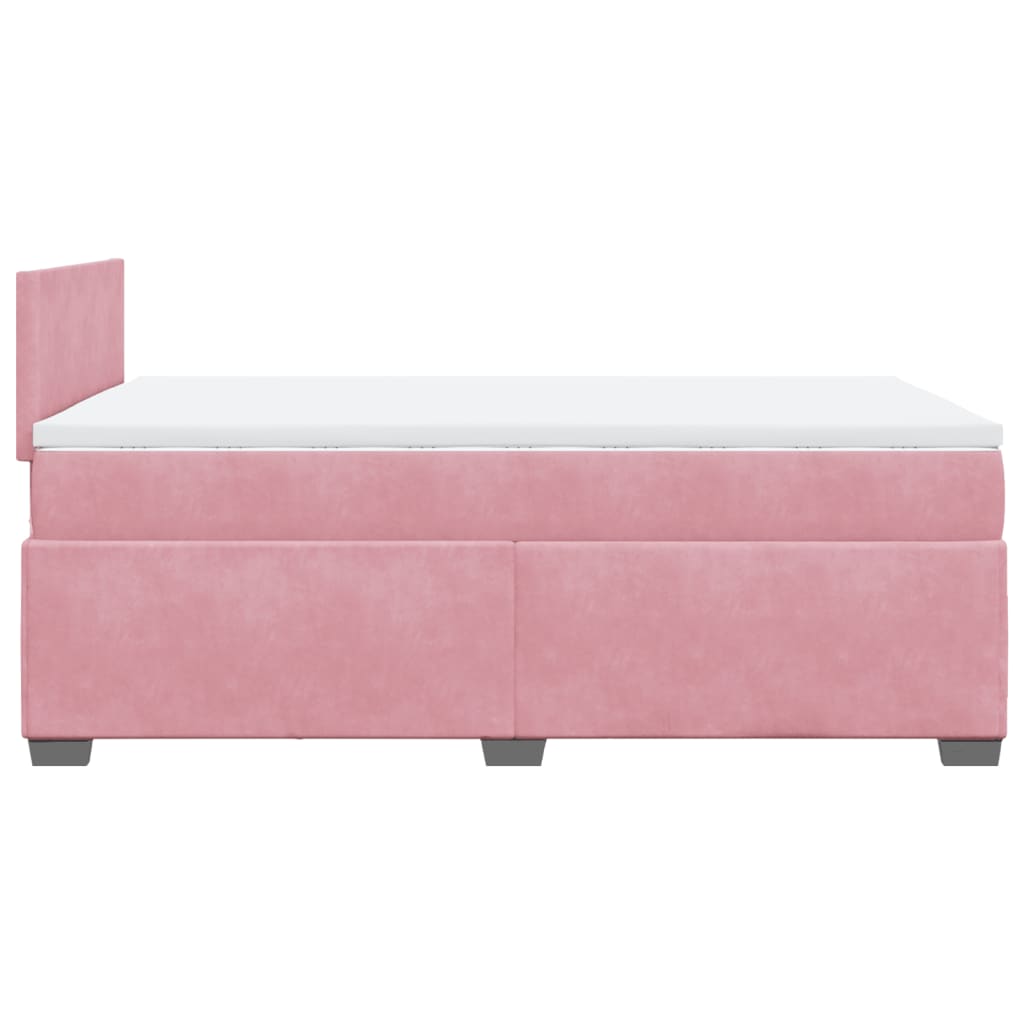 Cama boxspring com colchão 120x190 cm veludo rosa