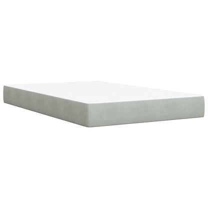 Cama boxspring com colchão 120x190 cm veludo cinzento-claro