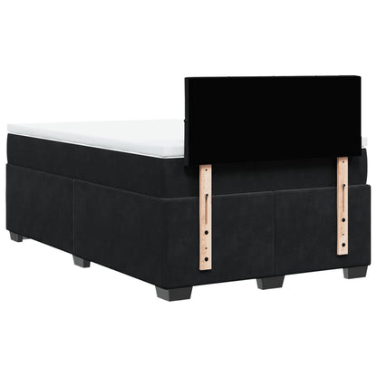 Cama boxspring com colchão 120x190 cm veludo preto