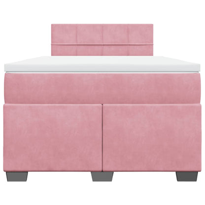 Cama boxspring com colchão 120x190 cm veludo rosa